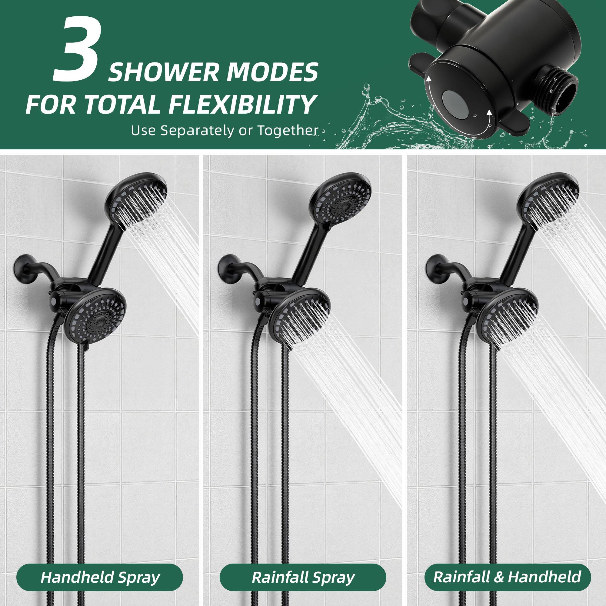 3 SHOWER MODES FOR TOTAL FLEXIBILITY  
Use Separately or Together  
Handheld Spray  
Rainfall Spray  
Rainfall & Handheld