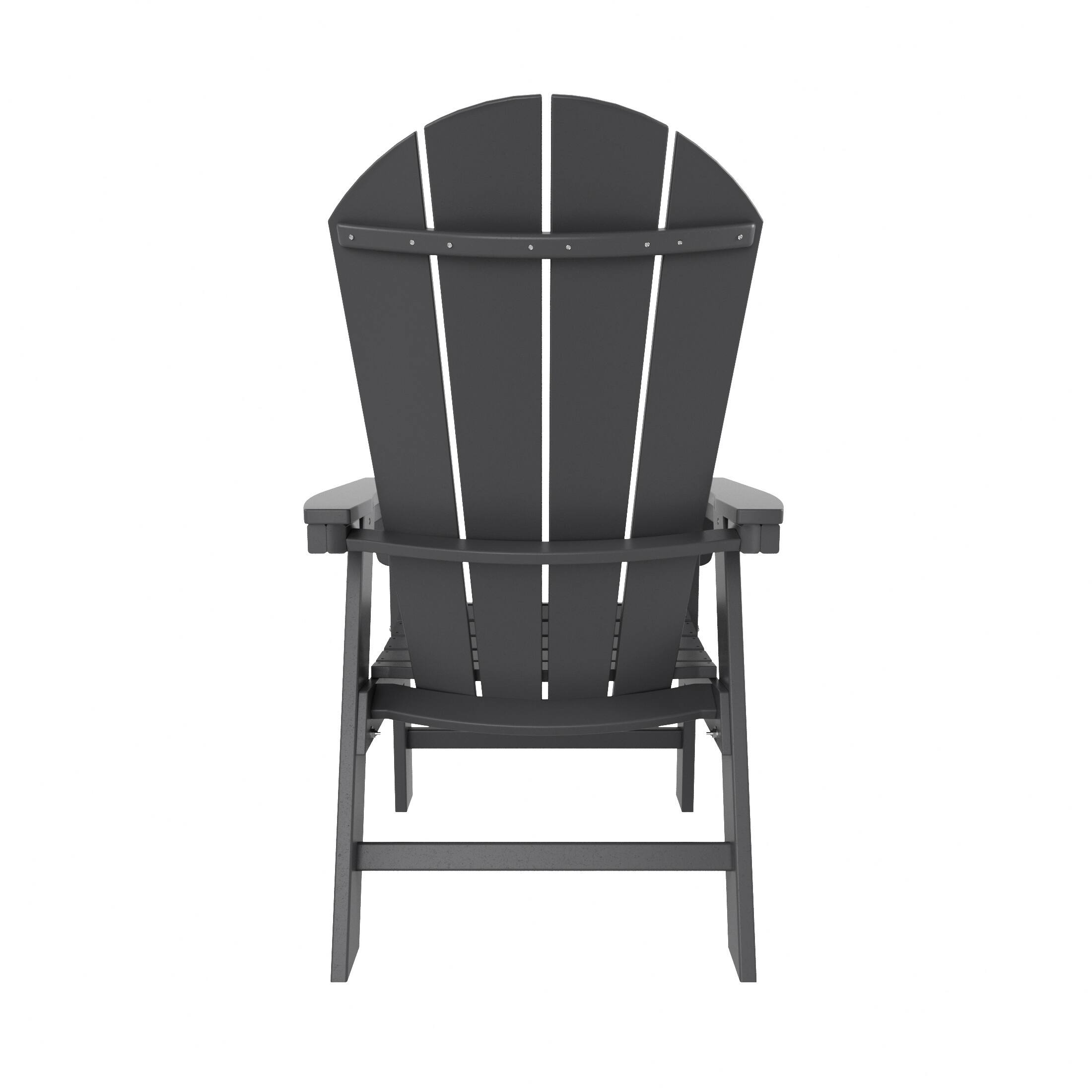 Alt View 2. WestinTrends - WestinTrends Malibu Outdoor Patio HDPE Plastic Adirondack Dining Chair - Gray.