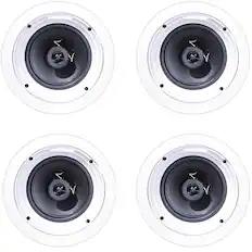 Front. Klipsch - R-1650-C In-Ceiling Speaker - White (4-Pack) Bundle.