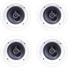 Klipsch - R-1650-C In-Ceiling Speaker - White (4-Pack) Bundle