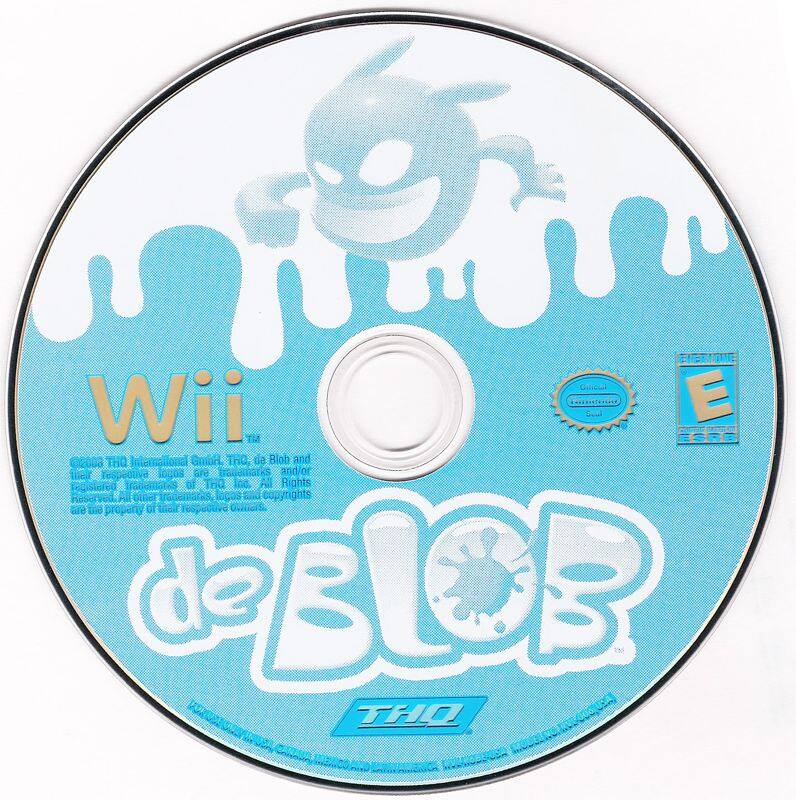 Wii  
de Blob  

©2008 THQ International GmbH, THQ Inc. de Blob and all related characters, logos and trademarks are trademarks of THQ Inc. All Rights Reserved. All other trademarks, logos and copyrights are the property of their respective owners.  

E  
ESRB  
Everyone  

Official  
Nintendo Seal of Quality  

THQ