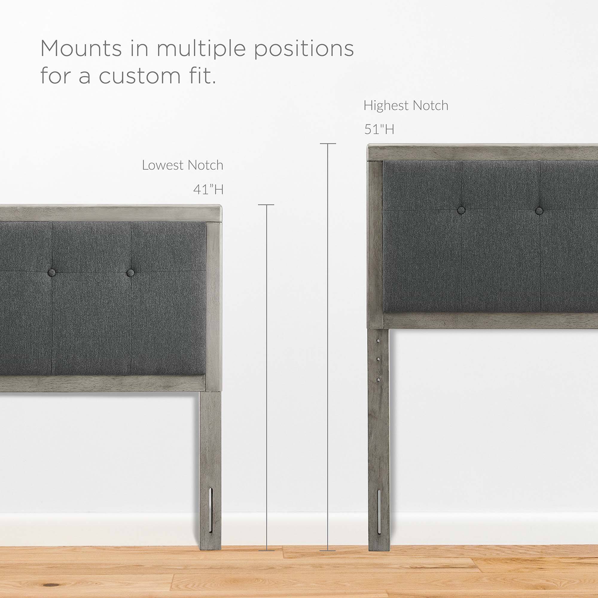 Mounts in multiple positions for a custom fit.

Lowest Notch 41"H

Highest Notch 51"H