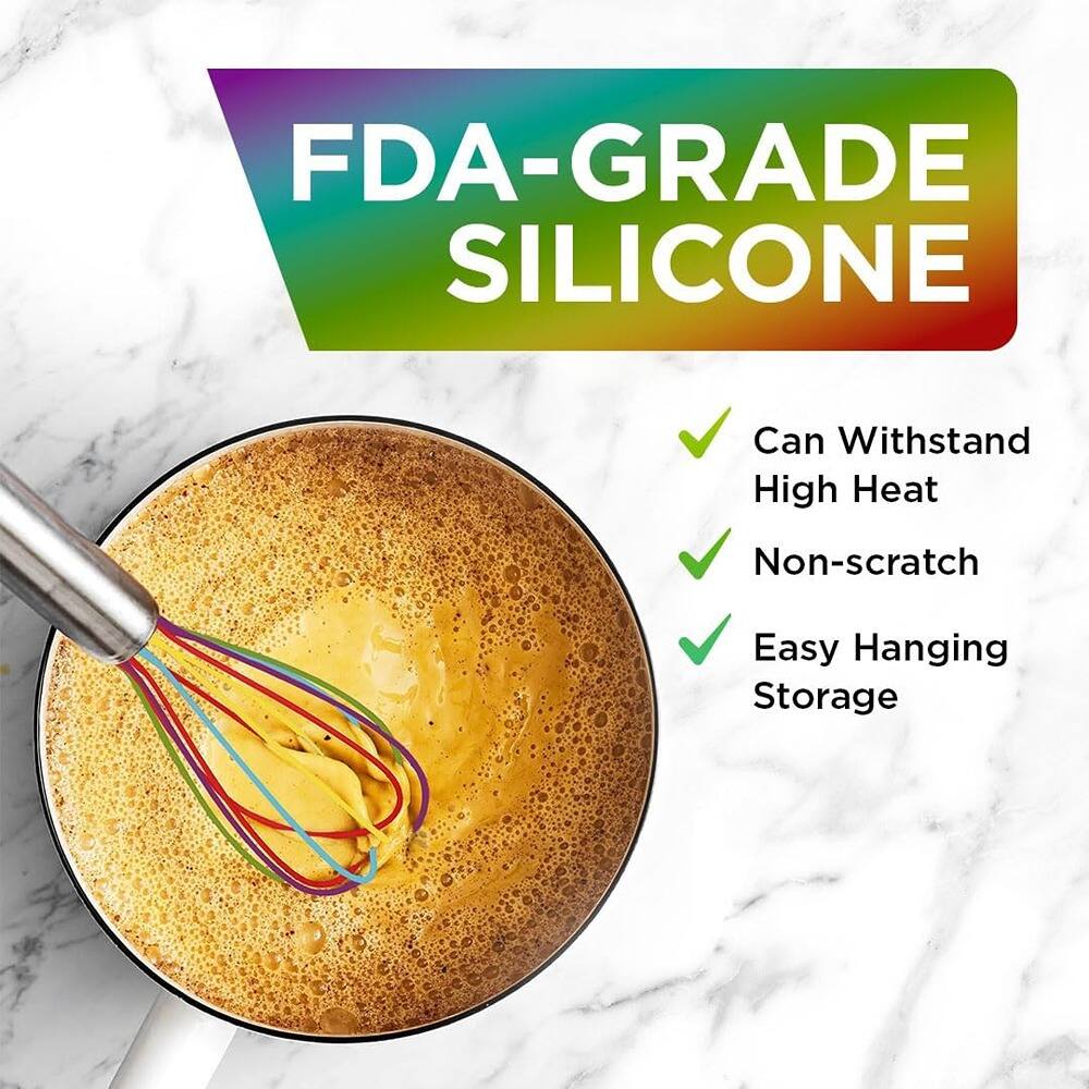 FDA-GRADE SILICONE

- Can Withstand High Heat
- Non-scratch
- Easy Hanging Storage