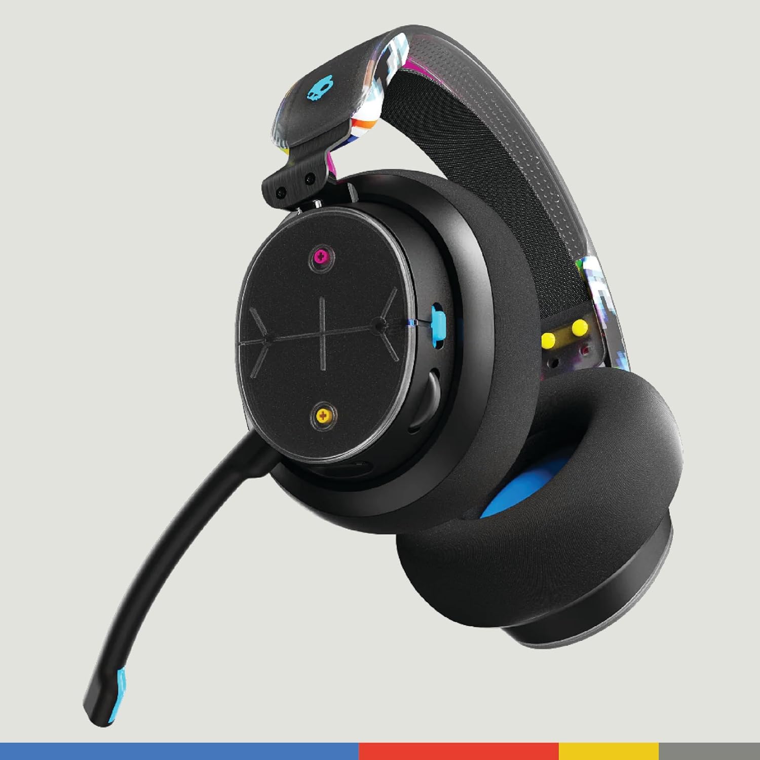 Left. Skullcandy - PLYR wireless gaming headset with 24hr battery, AI mic, and cross-platform support for Xbox, PlayStation, and PC. - Black Digi-Hype.