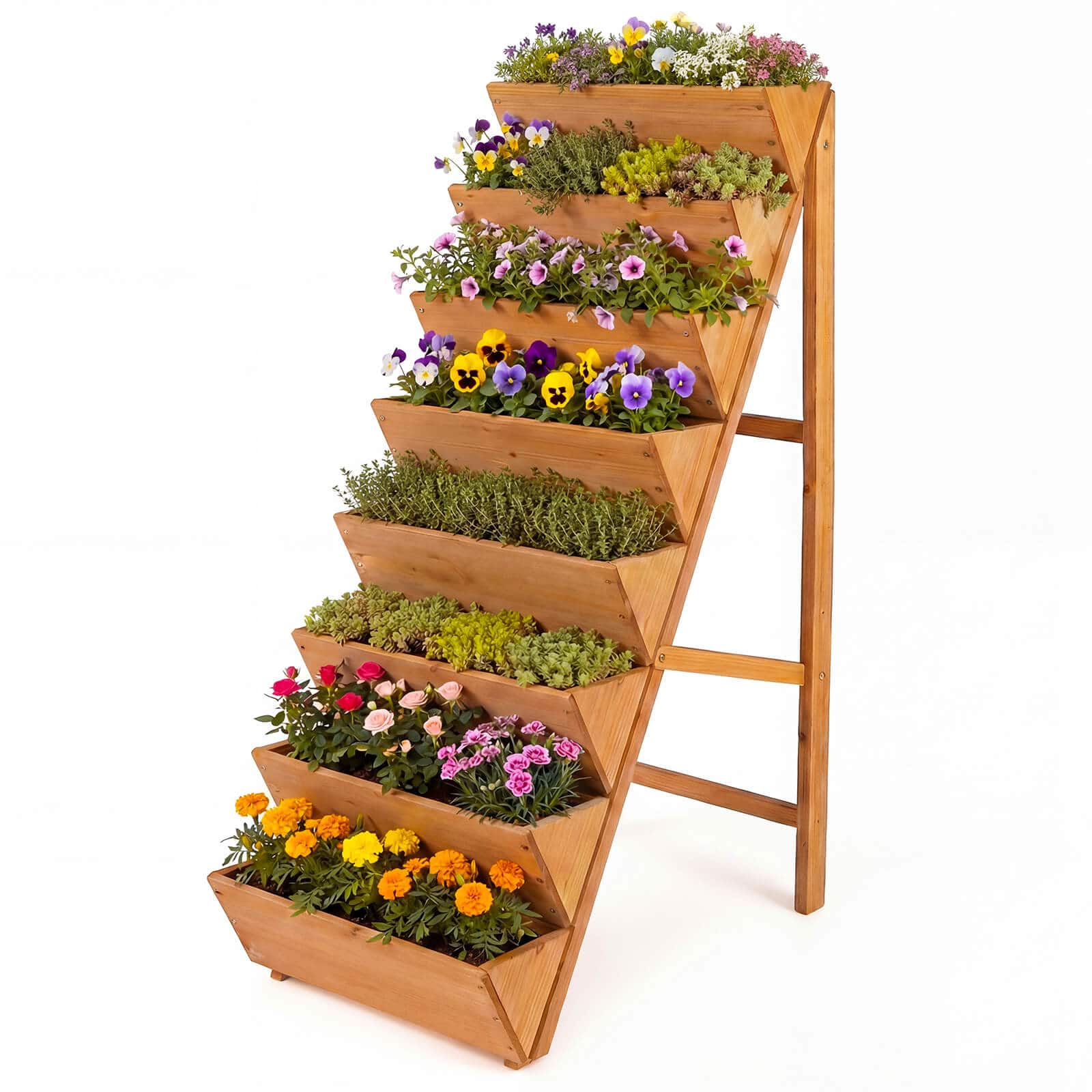 Costway - 1 PCS 8-tier Vertical Raised Garden Bed with Legs for Growing Vegetables Flowers Herbs - Orange