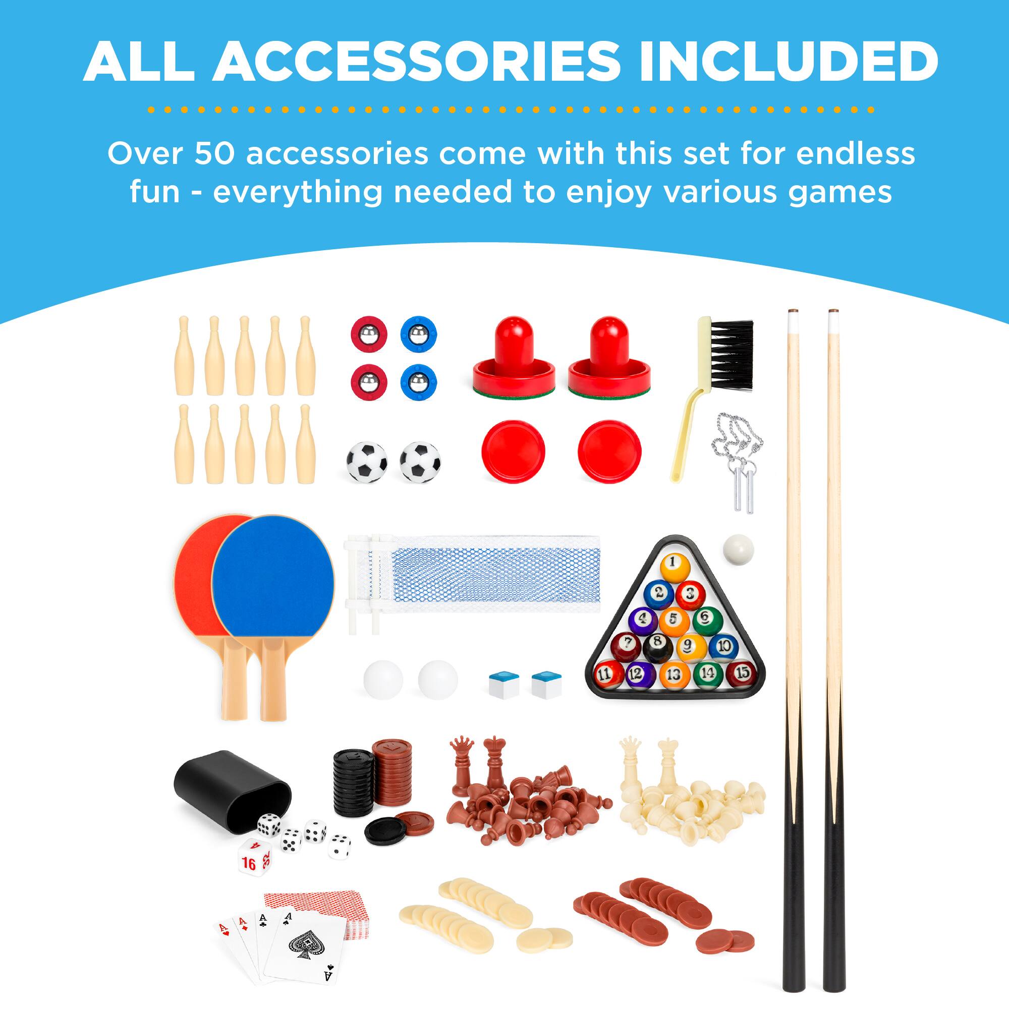 ALL ACCESSORIES INCLUDED

Over 50 accessories come with this set for endless fun - everything needed to enjoy various games.