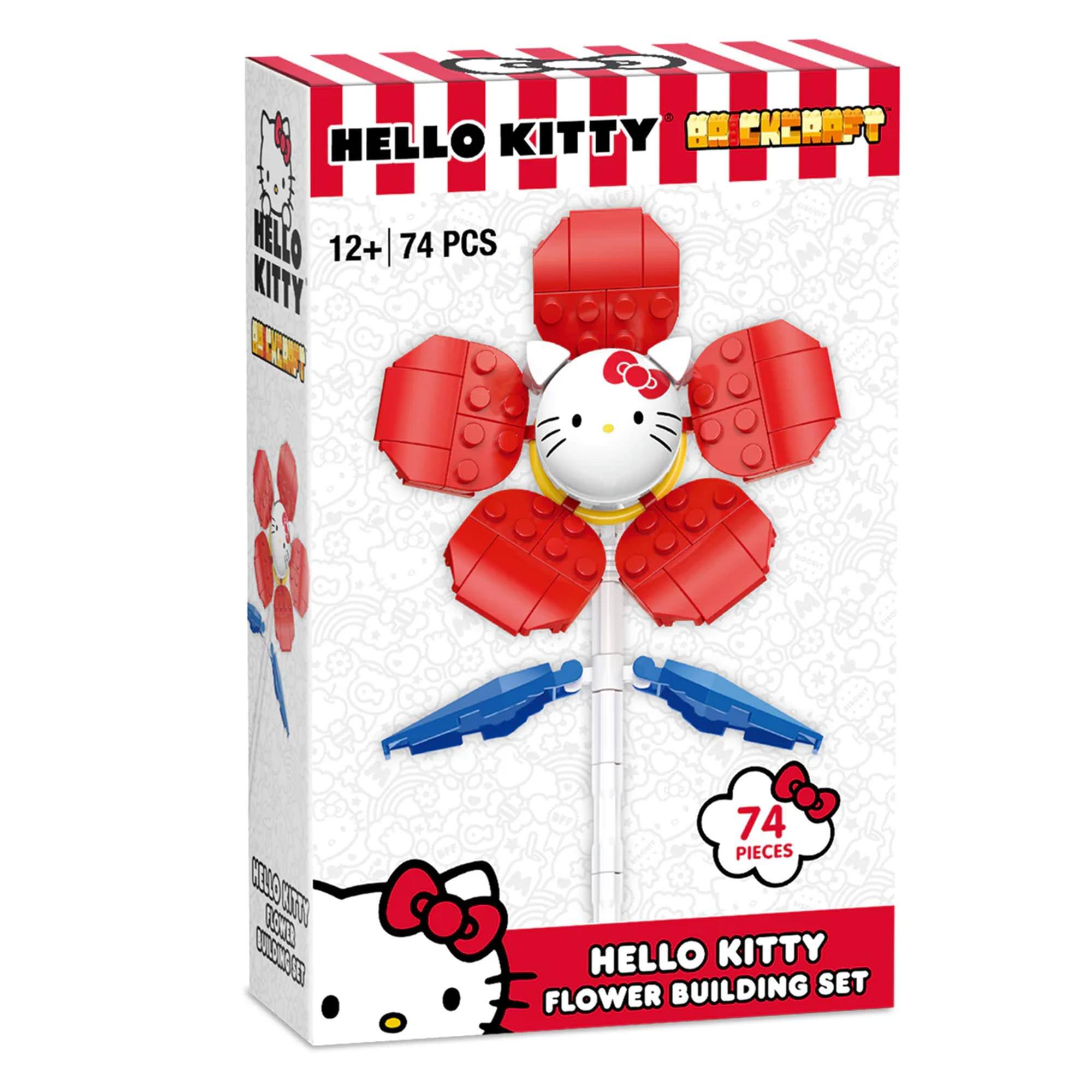 HELLO KITTY OCAAFY HELCO 12+ | 74 PCS KITTY L CGr 0 GS0E CSOSCER 74 PIECES HELLO KITTY BUILDING SET FLOWER