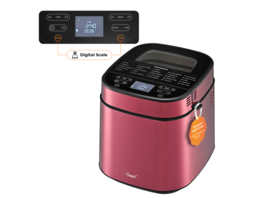 Rosewill - 25-in-1 Bread Maker, Digital Scale, 2.5LB, 700W Dual Heater, BPA-Free Nonstick Pan - Pink Peppercorn