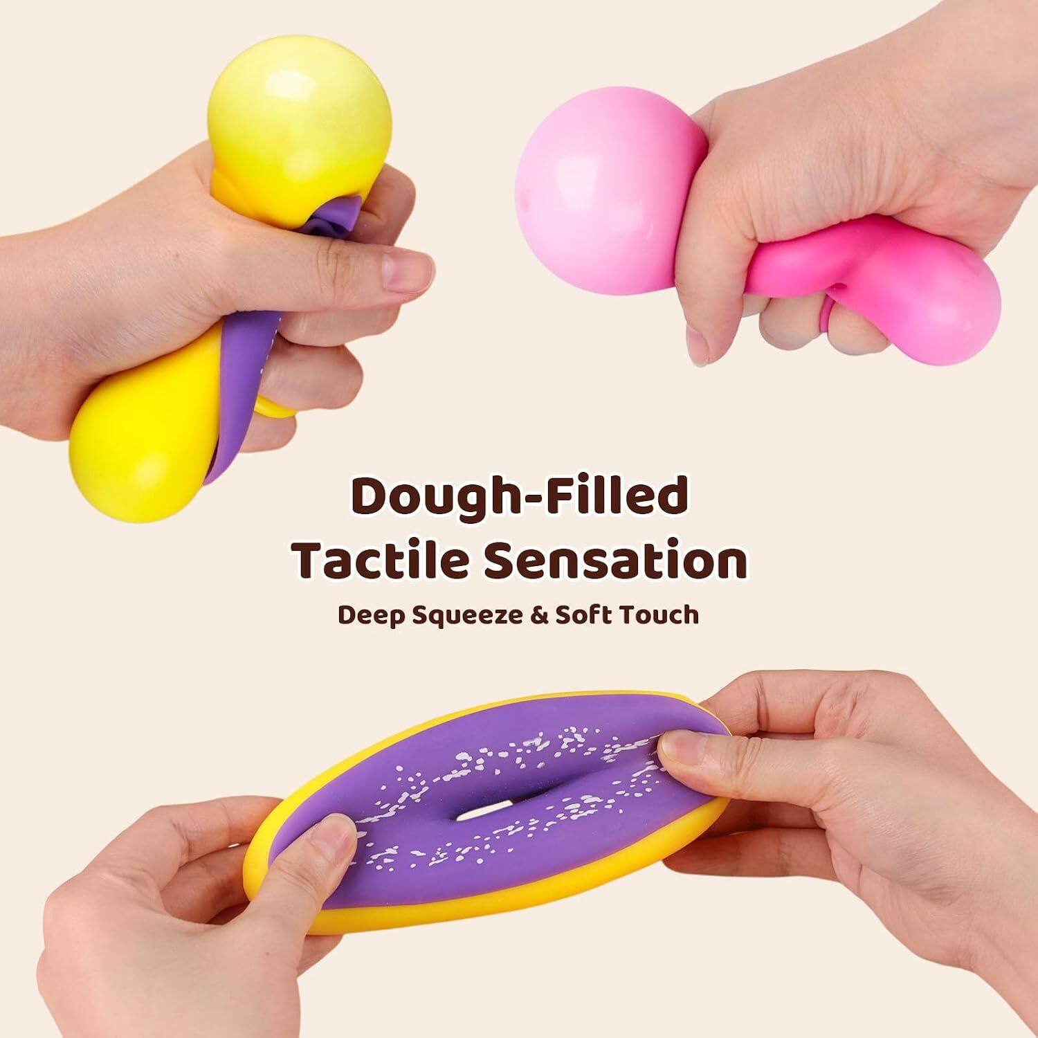 Dough-Filled Tactile Sensation  
Deep Squeeze & Soft Touch