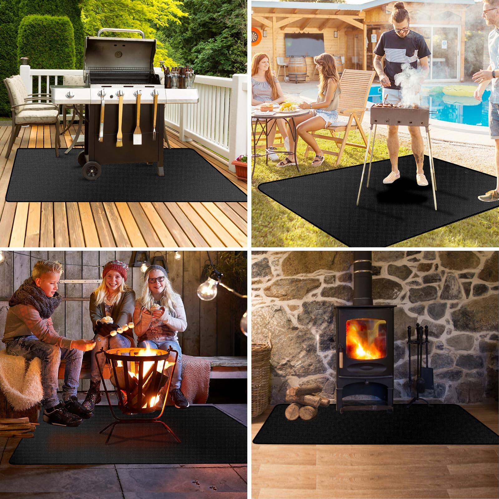Alt View 3. Reds Spade - Grill Mats For Outdoor Fits Grills Smokers Griddles And Charcoal Flat Top Deck Patio Protector 【Powerful Pr... - 48x36.