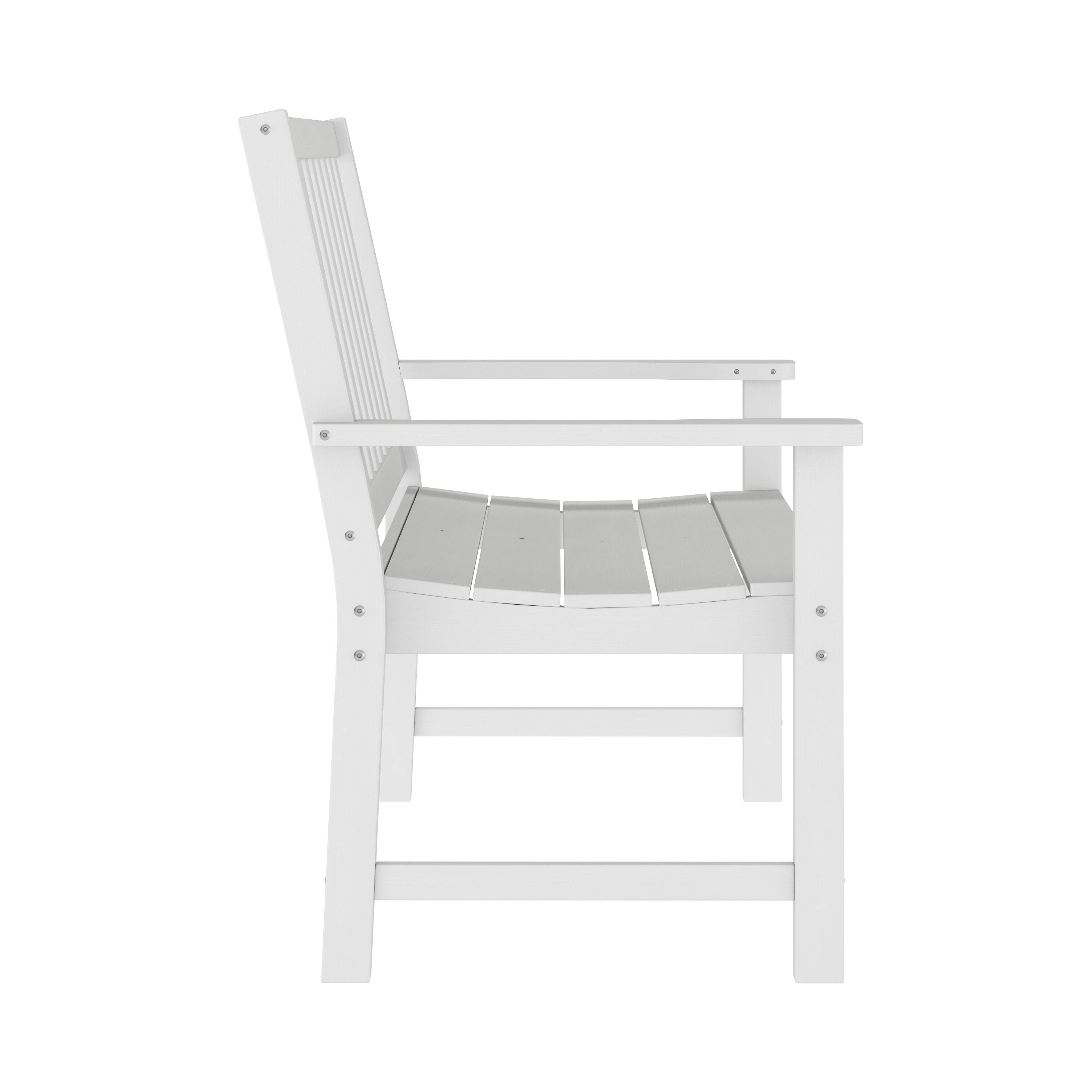 Left. Flash Furniture - Ellsworth Commercial Grade 50" All Weather Indoor/Outdoor Recycled HDPE Bench with Contoured Seat in White - White.