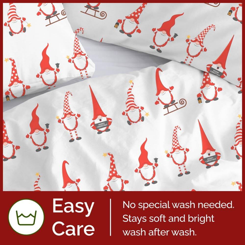 CHRISTMAS MERRY CHRISTMAS  
Easy Care  
No special wash needed.  
Stays soft and bright wash after wash.