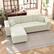 Alt View 7. Homcom - Sofa with Reversible Chaise Lounge, Corduroy L-Shaped Sectional Sofa with Pocket Spring - Cream White.