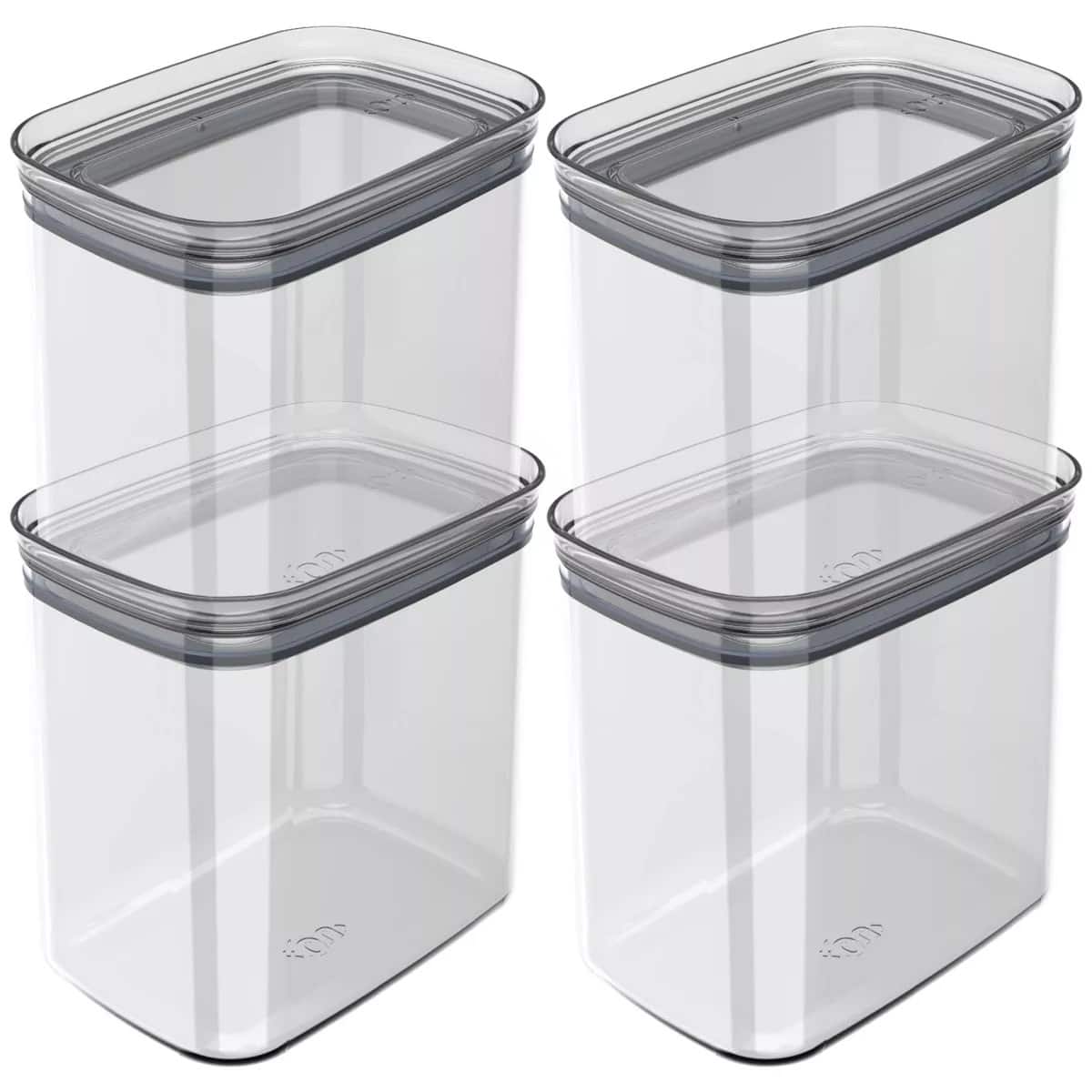 OU - Airtight Food Storage Container 8pc (set of 4) Plastic Storage Container Set with Leak Proof Lid - Clear