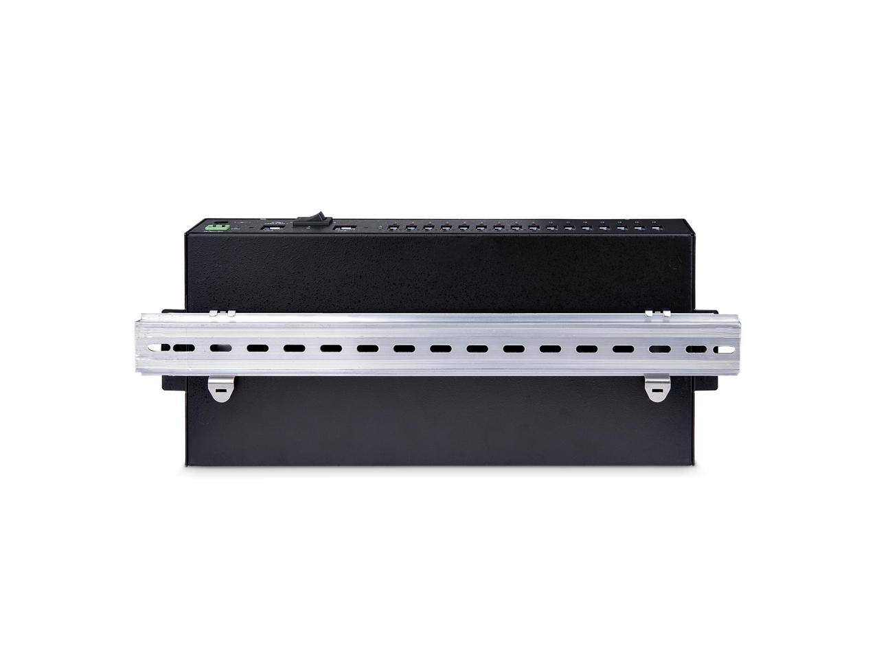 Alt View 5. StarTech.com - StarTech 16-Port Industrial USB 5Gbps Hub with Power - Mountable - Terminal Block - Dual-Host (S5G16AINDS-USB-A-HUB).