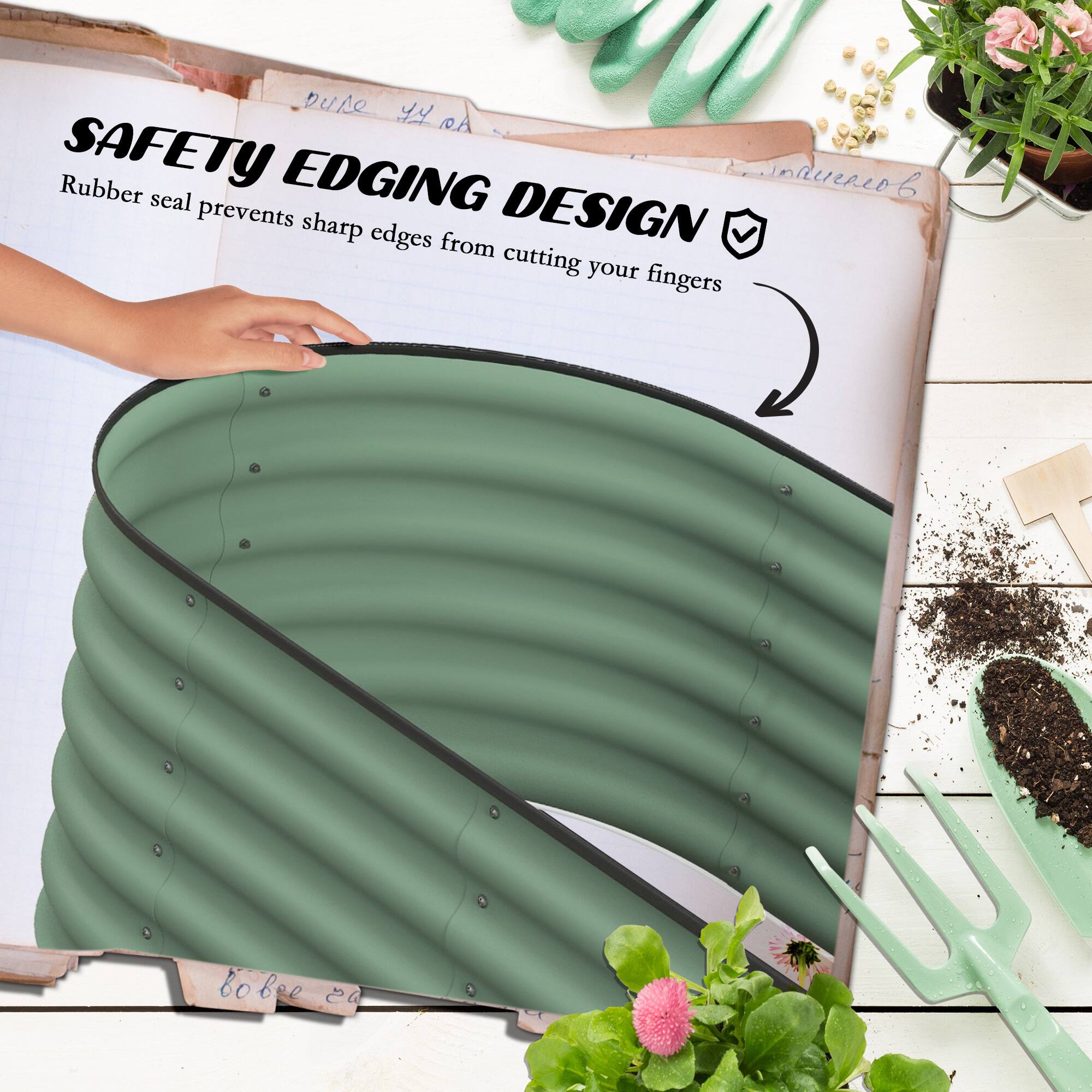 Dure 4 RA Rubber SAFETY EDGING DESIGN prevents sharp edges from cutting your fingers