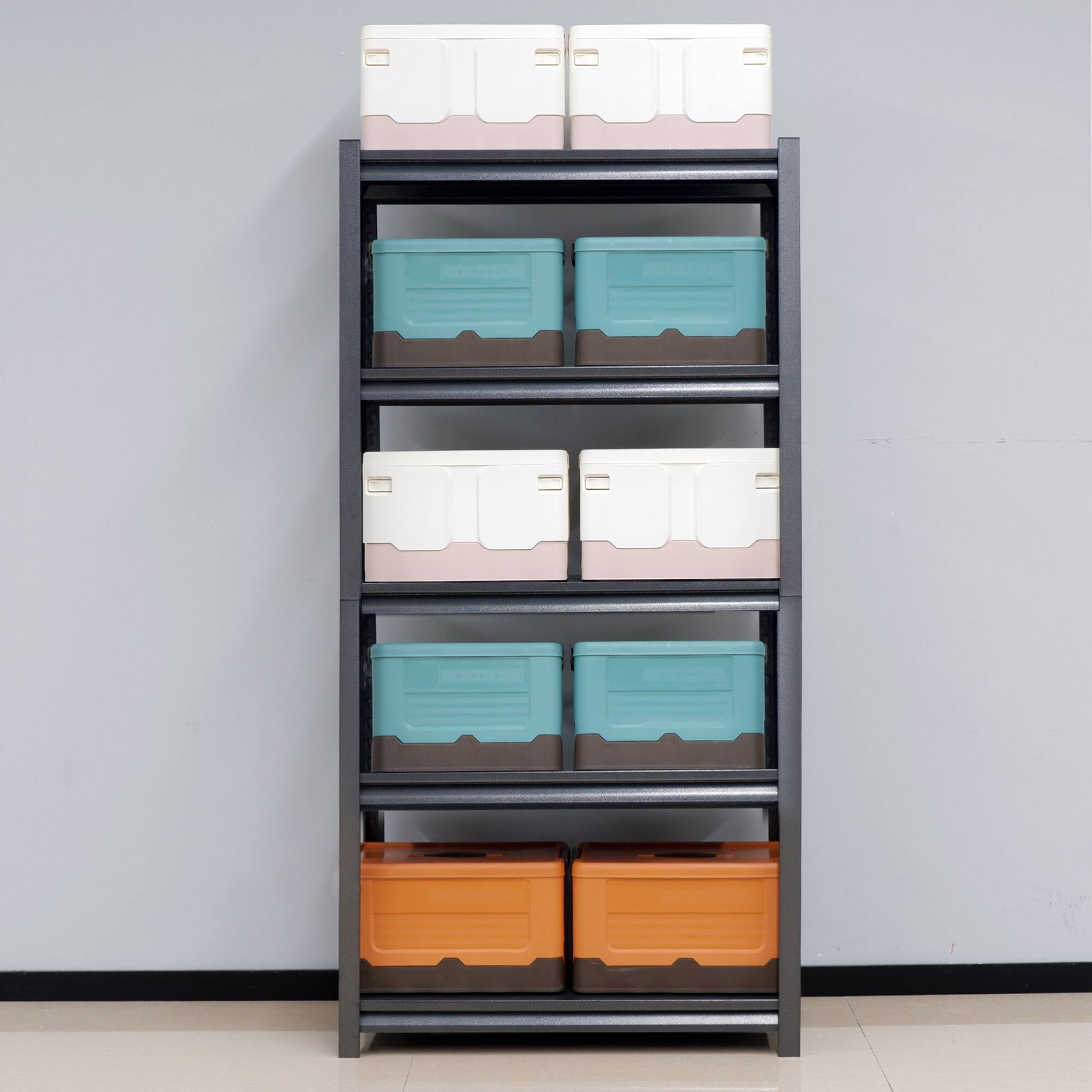 Alt View 1. GOODSILO - Heavy-Duty 5-Tier Adjustable Metal Storage Shelving Unit with 2000LB Capacity for Garage Organization - Black+ Gray.