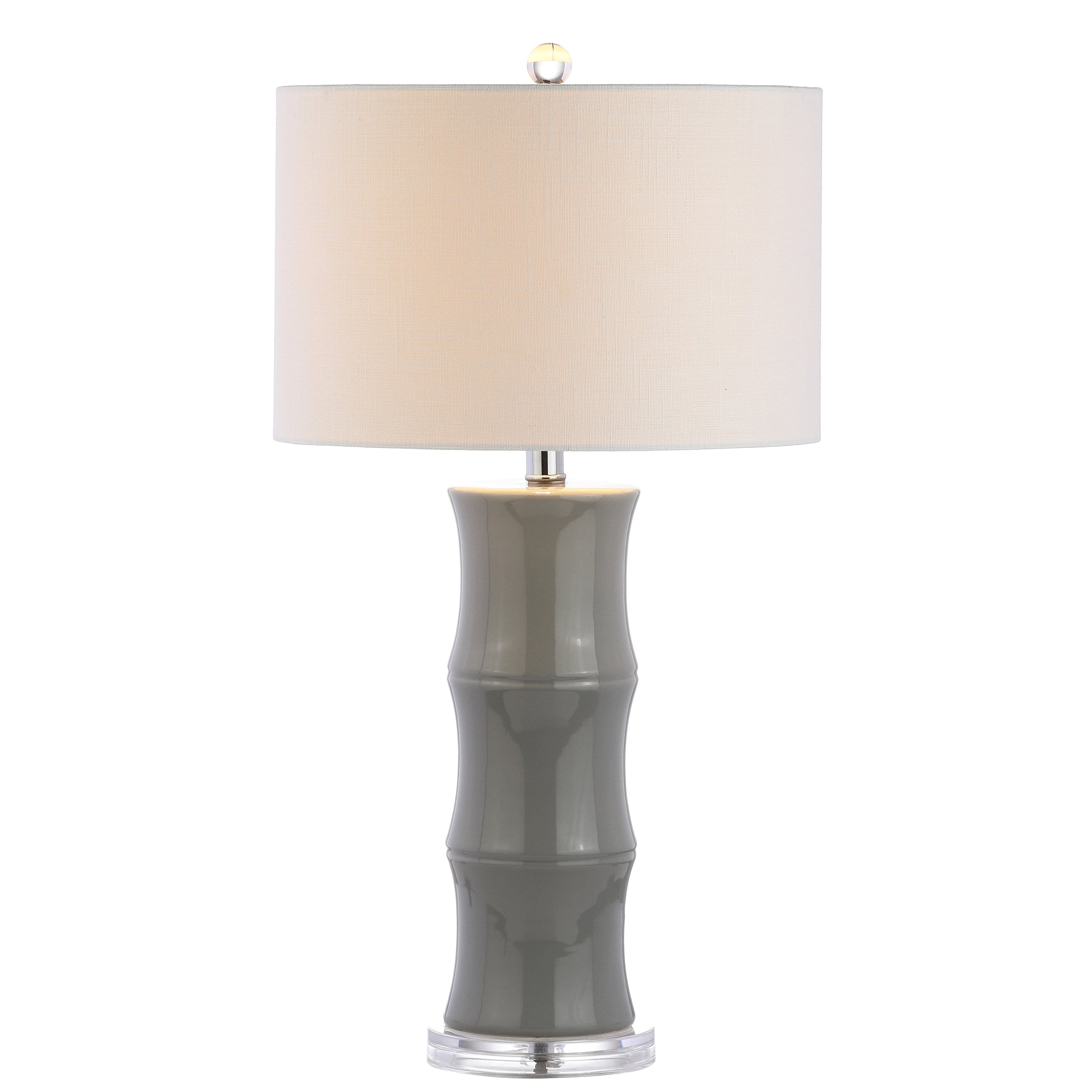 Jonathan Y - Tiki 26.5" Ceramic LED Table Lamp, Grey - Gray