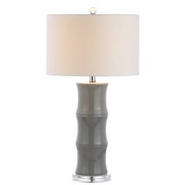Jonathan Y - Tiki 26.5" Ceramic LED Table Lamp, Grey - Gray