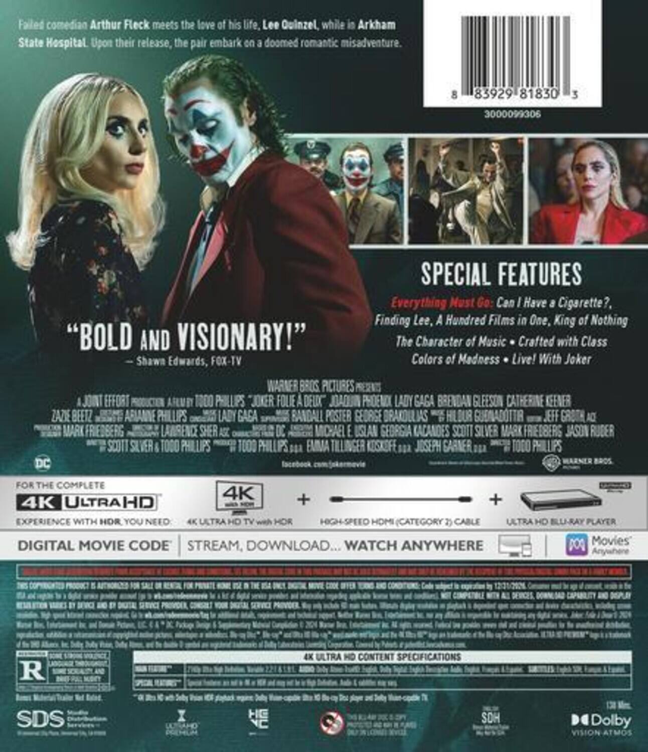Alt View 1. Joker: Folie À Deux (4K 4K Blu-Ray + Digital)   - 4K Blu-Ray.