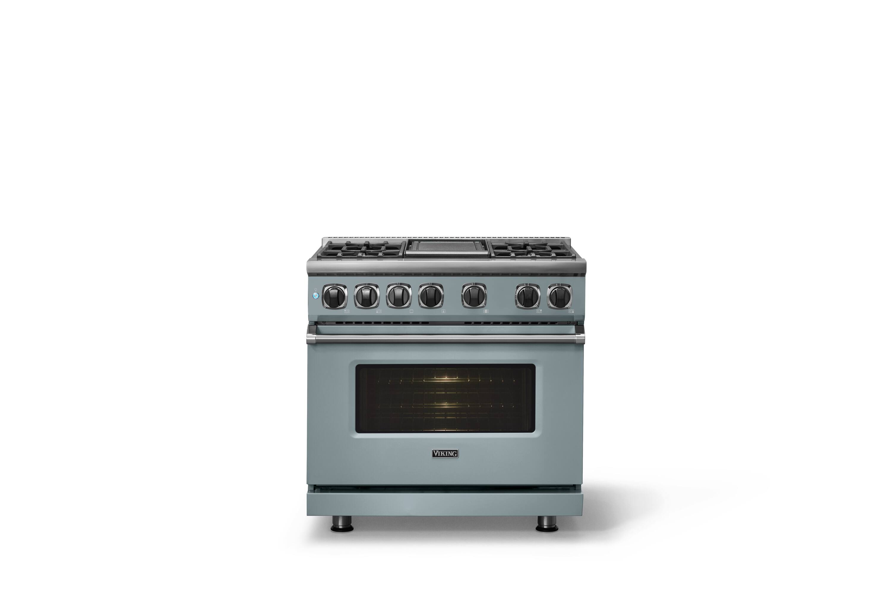 Alt View 1. Viking - 36"W. 5.6 Cu. Ft. 7S Self-Clean Dual Fuel Range-November Sky - November Sky.