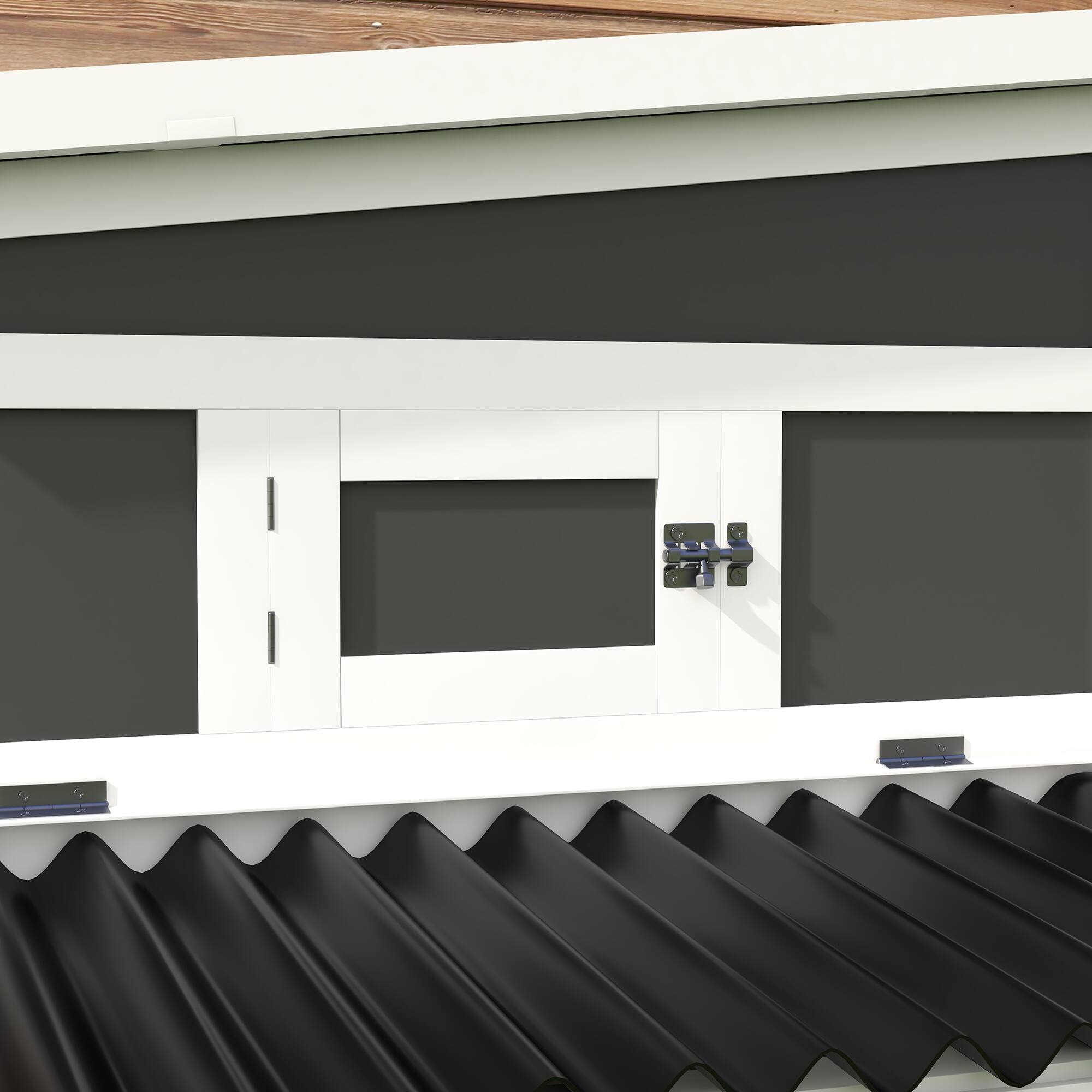 Alt View 4. Pawhut - Wooden Chicken Coop, Chicken Tractor with Large Run, Outdoor Poultry Cage, Nesting Box, Tray, Windows.