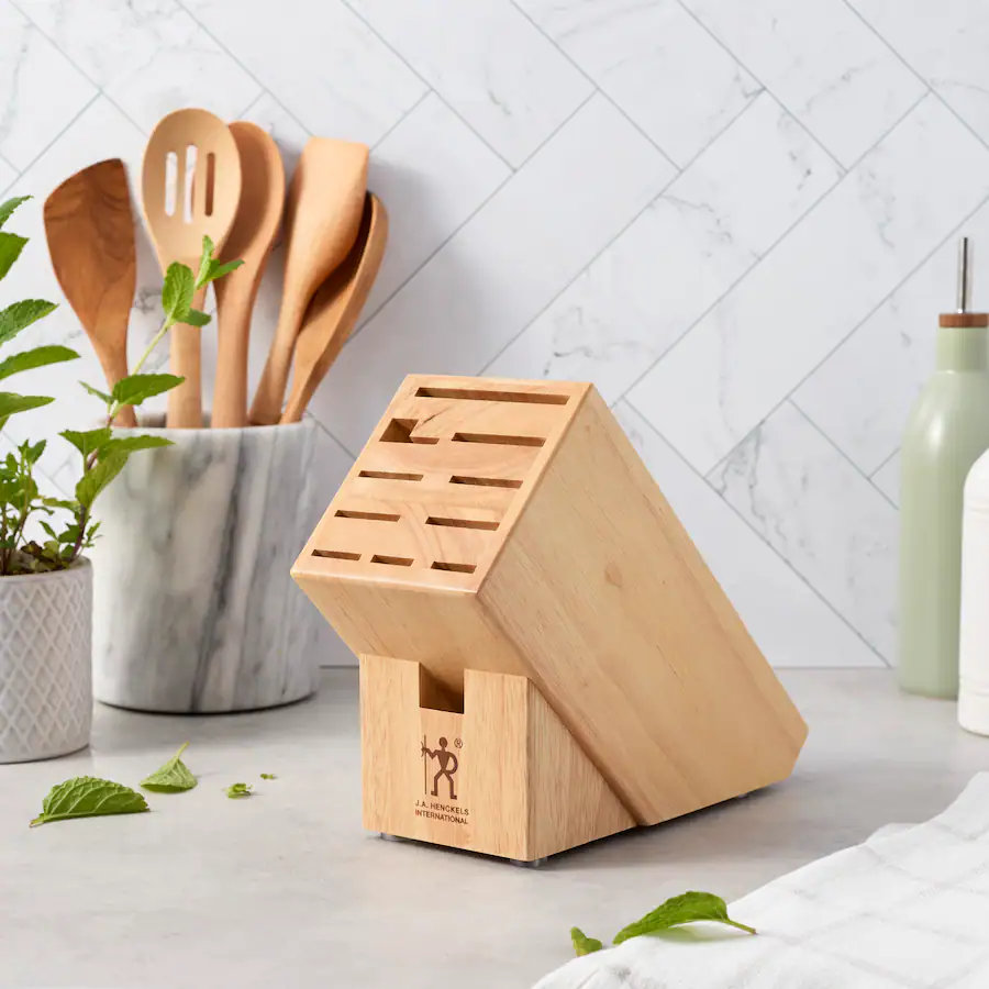 Henckels Hardwood Knife Block, Knife Storage, 11 slot Natural 35102-112 ...