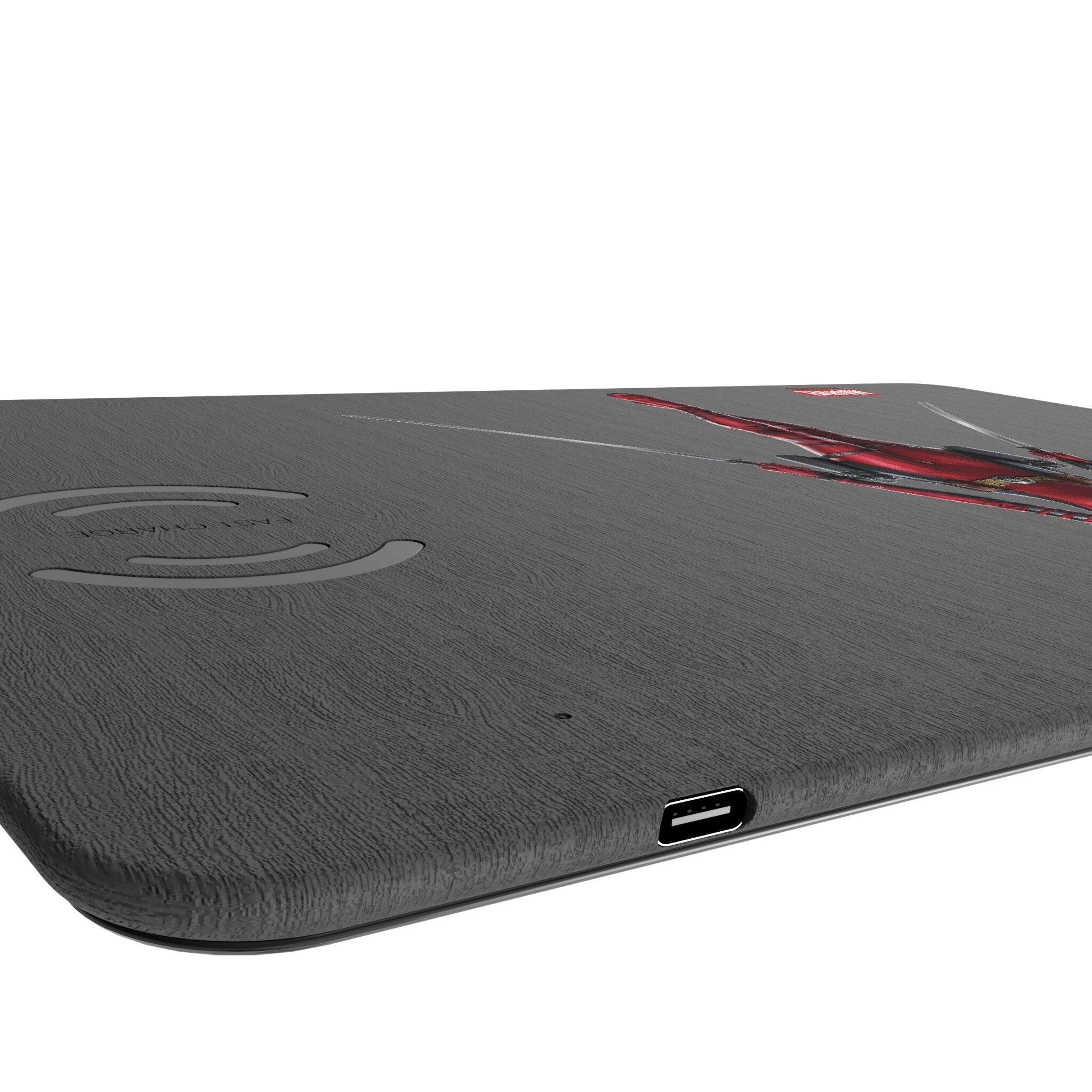Left. Keyscaper - Marvel Badge 15-Watt Wireless Charger and Mouse Pad - Ladypool 2.