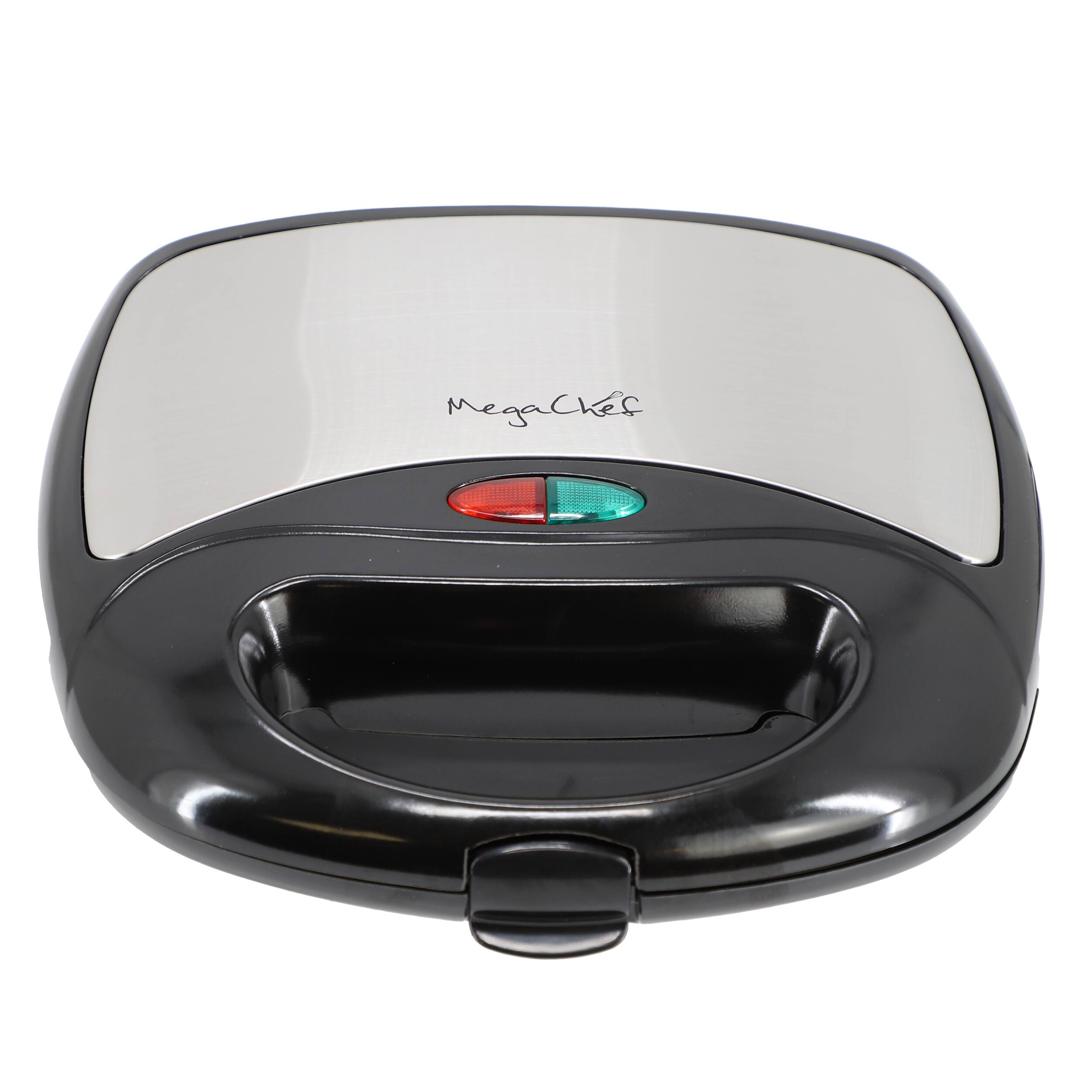 Alt View 2. MegaChef - MegaChef Electric Compact Aluminum Nonstick Sandwich Maker in Black - Black.
