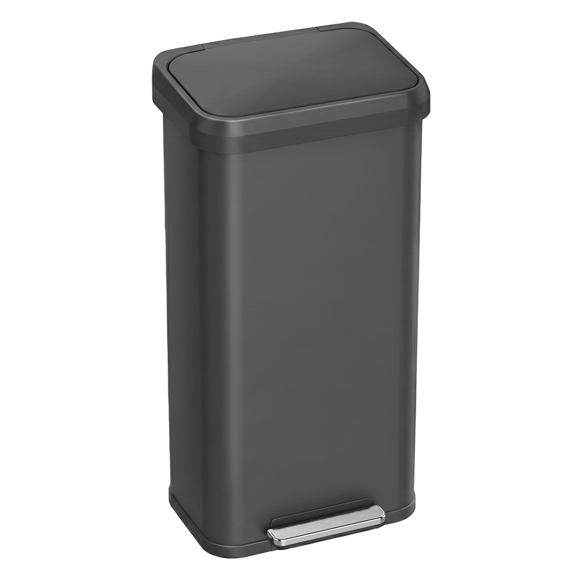 iTouchless - 20 Gal SoftStep Stainless Steel Step Kitchen Trash Can with AbsorbX Odor Filter - Gray