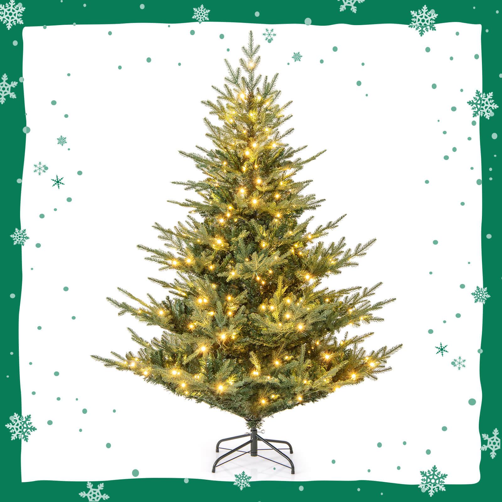 Alt View 9. Costway - Costway 6 FT Artificial Christmas Tree with 830 Branch Tips 260 LED Lights 8 Lighting Modes - Green.