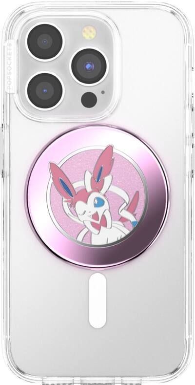 PopSockets PopWallet Con Impugnatura E Portacarte – Compatibile MagSafe, Per IPhone E Android Con Anello Adattatore Incluso (Pokémon Sylveon)