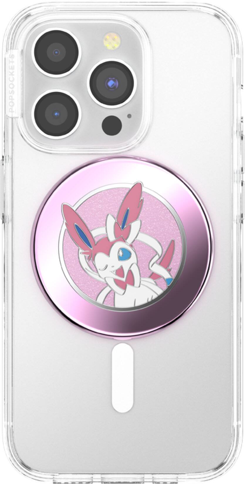 Alt View 1. PopSockets - MagSafe PopGrip Universal Magnetic Grip & Stand with Adapter Ring for Cell Phones - Pokemon Enamel Sylveon.