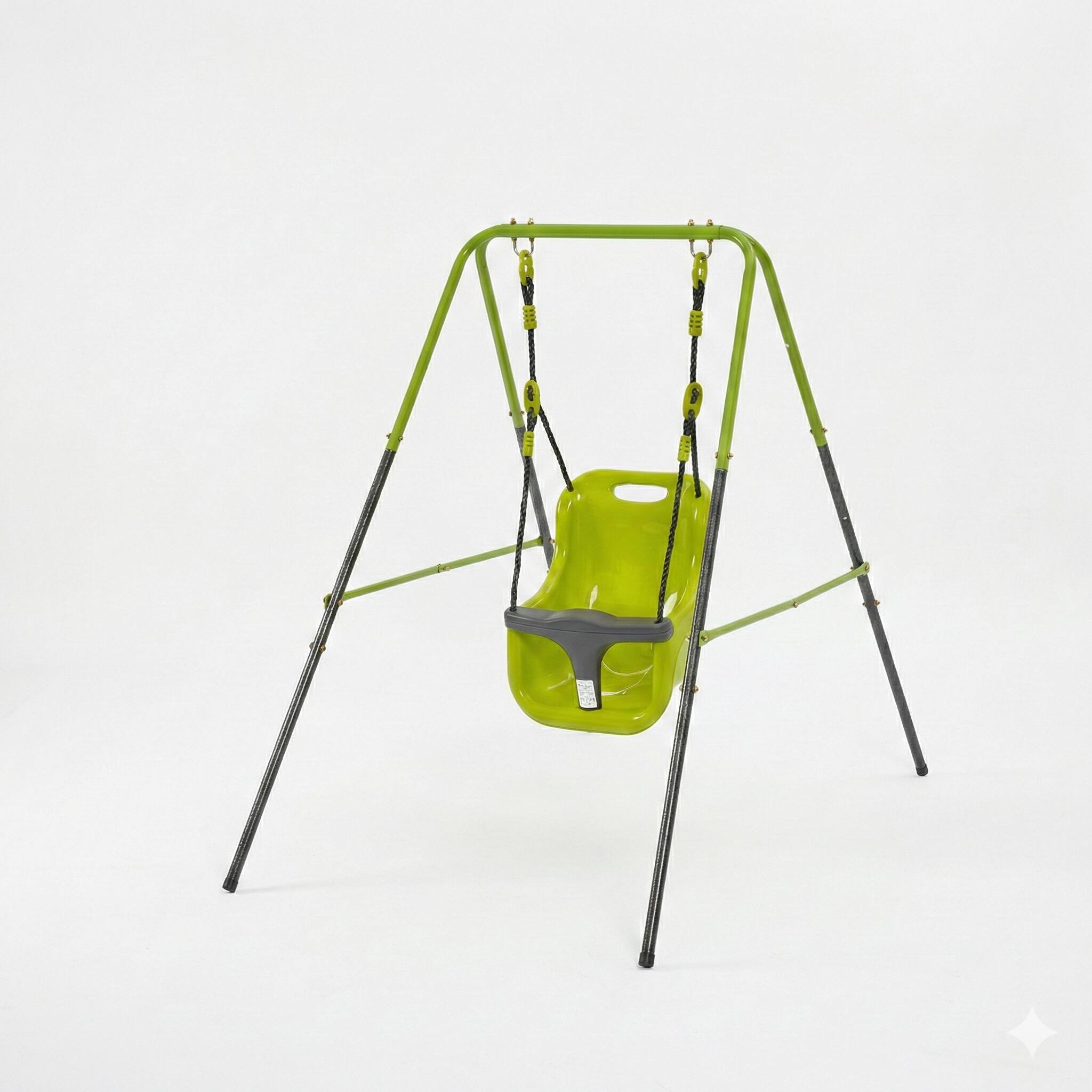 Alt View 1. Loheer - 4.8 ft Indoor Outdoor Baby Swing with Safety Seat and Stable Metal Frame - Black+Green.