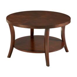 Convenience Concepts - Charleston Round Coffee Table with Shelf - Espresso