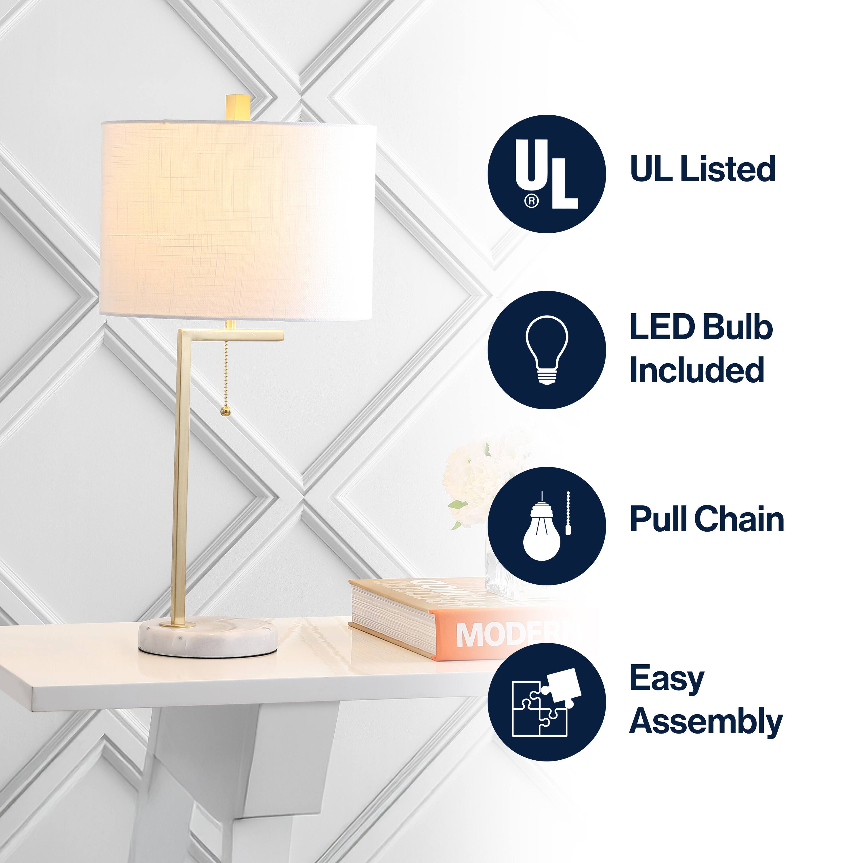 UL Listed LED Bulb Included Pull Chain MODERN Easy Assembly