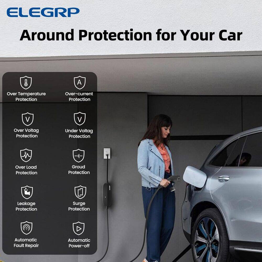 ELEGRP  
Around Protection for Your Car  

- Over Temperature Protection  
- Over-current Protection  
- Over Voltage Protection  
- Under Voltage Protection  
- Over Load Protection  
- Ground Protection  
- Leakage Protection  
- Surge Protection  
- Automatic Fault Repair  
- Automatic Power-off