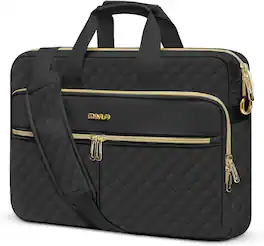 mosiso - Laptop Briefcase Messenger 17-17.3 Inch, Laptop Bag with Shoulder Strap for 17.3" Dell HP Lenovo Asus Acer PC & Laptops - Black