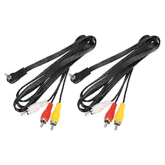 Front. Unique Bargains - 2pcs TRRS3.5mm Male Right Angle to Gold Plating RCA Jack Cable (R+W+Y), 1.2m/4ft, 2mm PVC Copper Core Audio AUX Cable - Black.