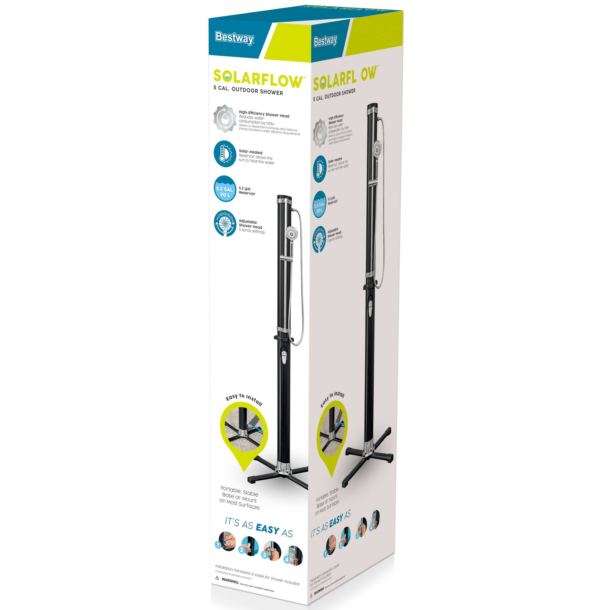 Bestway Solarflow Solarflow Outdoor Shower. It's as easy as 1, 2, 3.