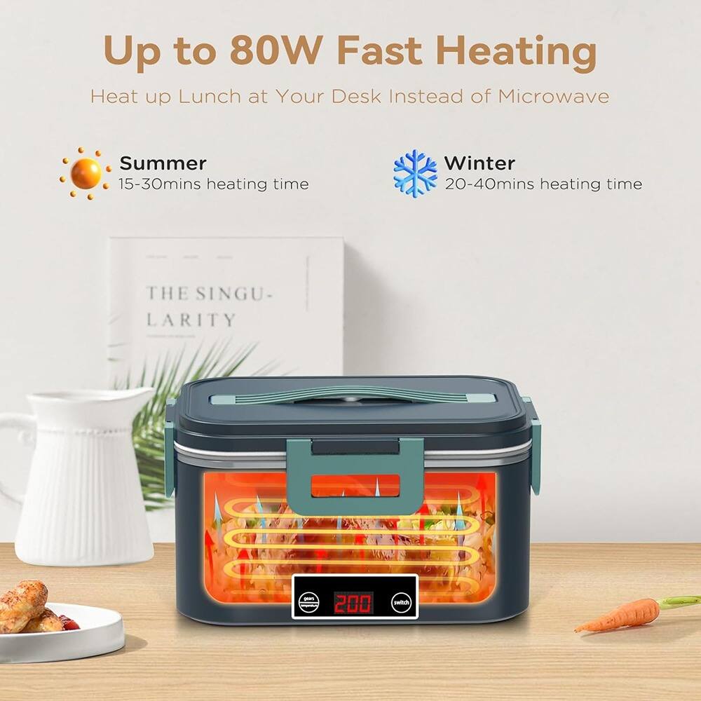 Up to 80W Fast Heating  
Heat up Lunch at Your Desk Instead of Microwave  

Summer  
15-30mins heating time  

Winter  
20-40mins heating time  

THE SINGULARITY