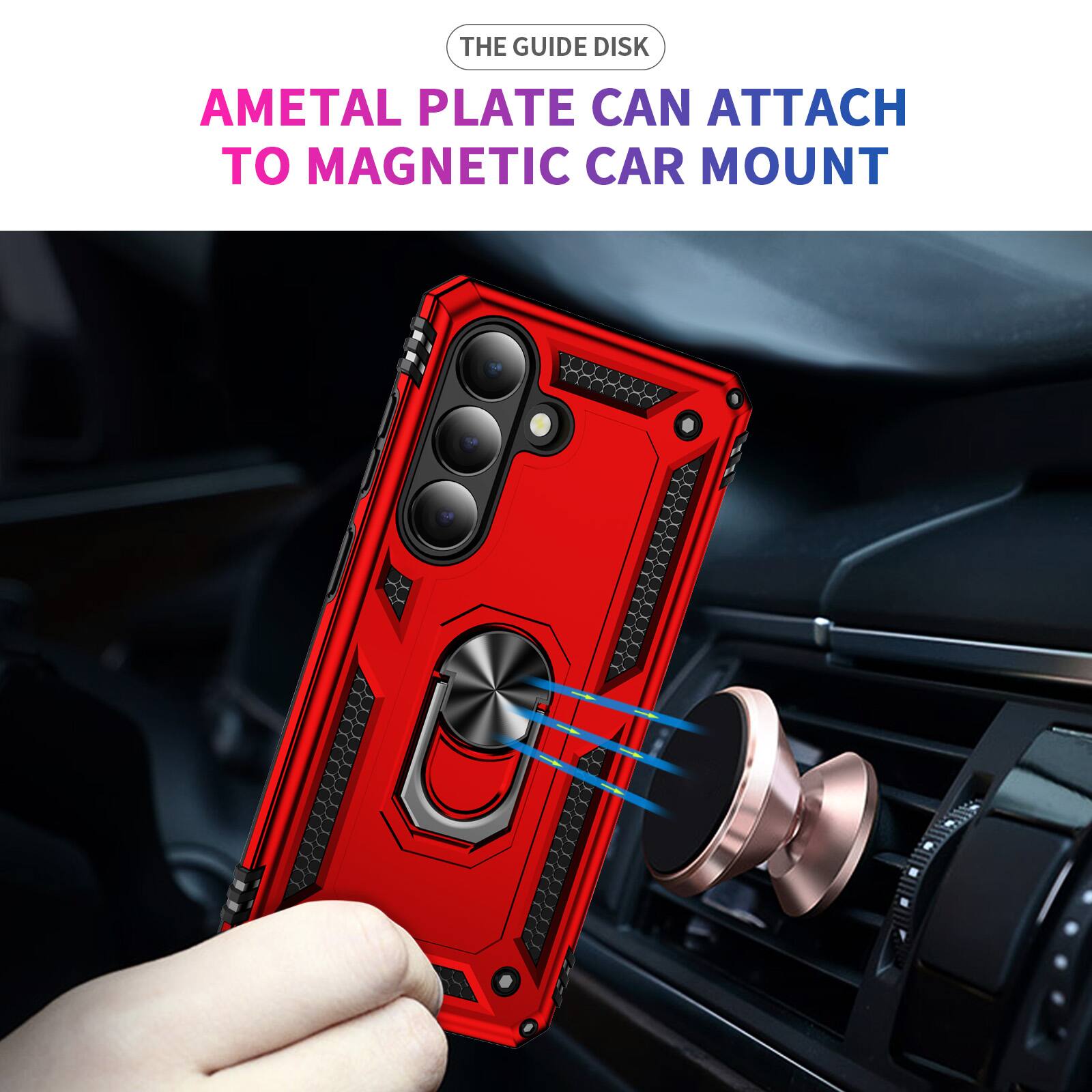 THE GUIDE DISK  
AMETAL PLATE CAN ATTACH TO MAGNETIC CAR MOUNT