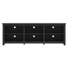 Hivvago - Farmhouse TV Stand Wood Finish - for TVs up to 70-inch - Black