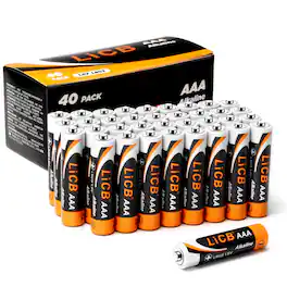 LiCB - Alkaline AAA Batteries (40 Pack) Triple A Batteries,Long-Lasting Batteries for Household and Business