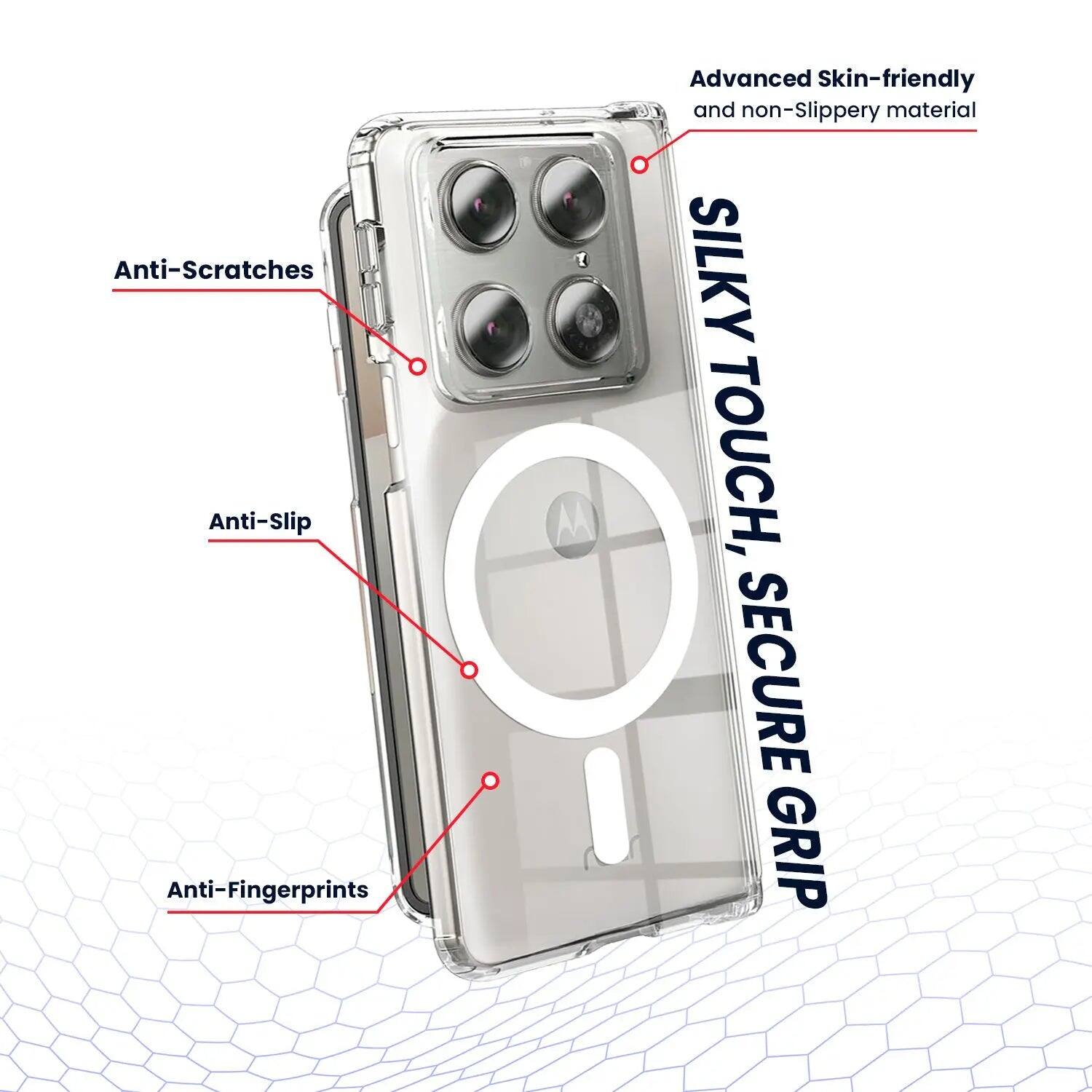 Anti-Scratches  
Anti-Slip  
Anti-Fingerprints  
Advanced Skin-friendly and non-Slippery material  
SILKY TOUCH, SECURE GRIP