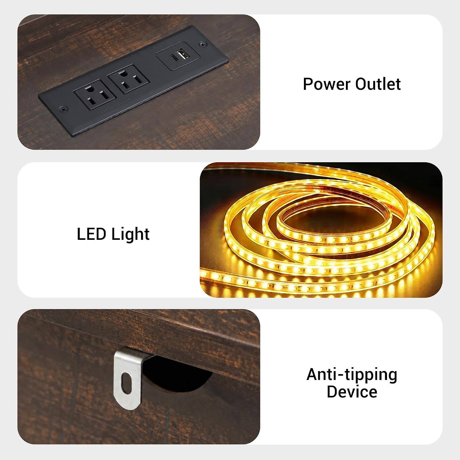 Power Outlet  
LED Light  
Anti-tipping Device
