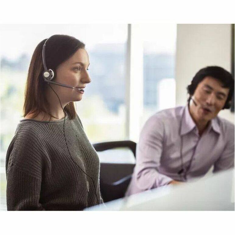 Alt View 1. HP - Poly EncorePro 725 USB-A Stereo Headset TAA - Stereo - USB Type A - Wired - 150 Hz to 6.80 kHz - On-ear, Over-the-head - Black.