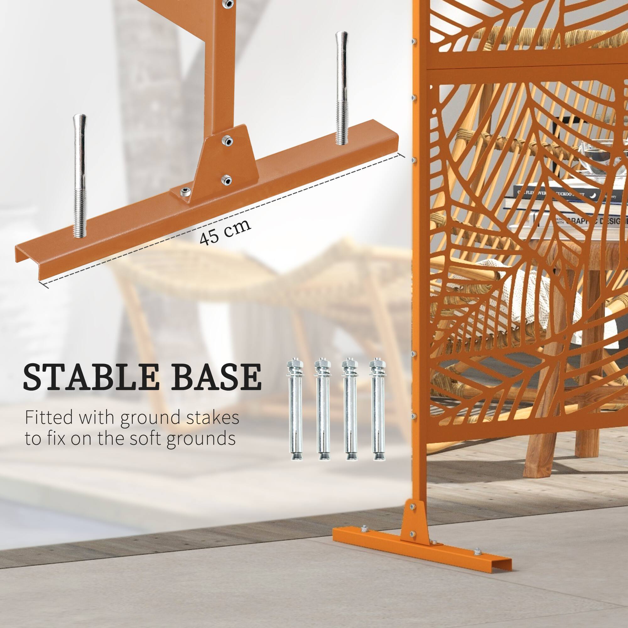 STABLE BASE  
Fitted with ground stakes to fix on the soft grounds