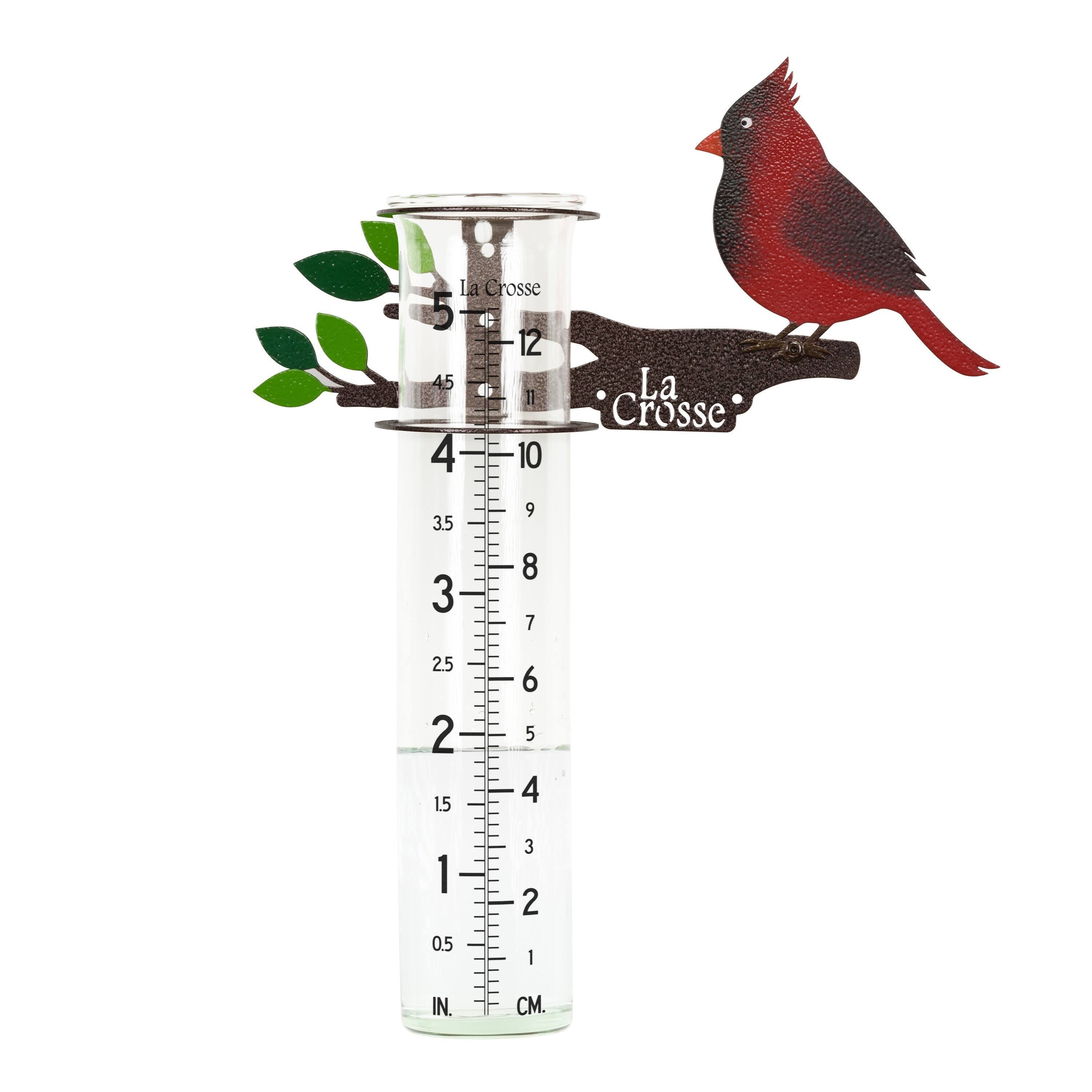 La Crosse Technology - La Crosse 704-4612 5-inch Capacity Metal Cardinal Rain Gauge - Brown