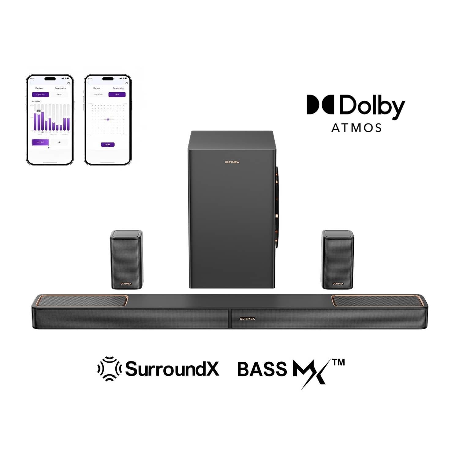 - Dolby Atmos
- ULTIMA
- SurroundX
- BASS MX™